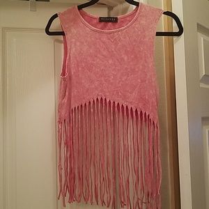 Hippie fringe crop top